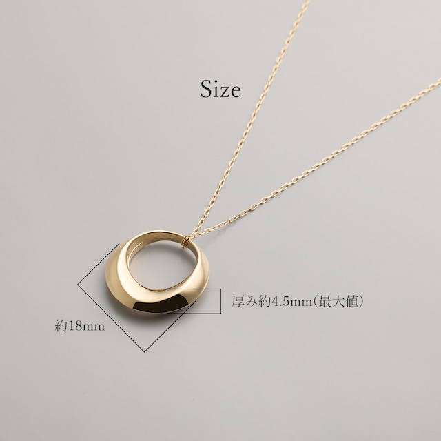 K18イエローゴールド 直径18mm 月モチーフネックレス 50cm 【MKY0157N1】