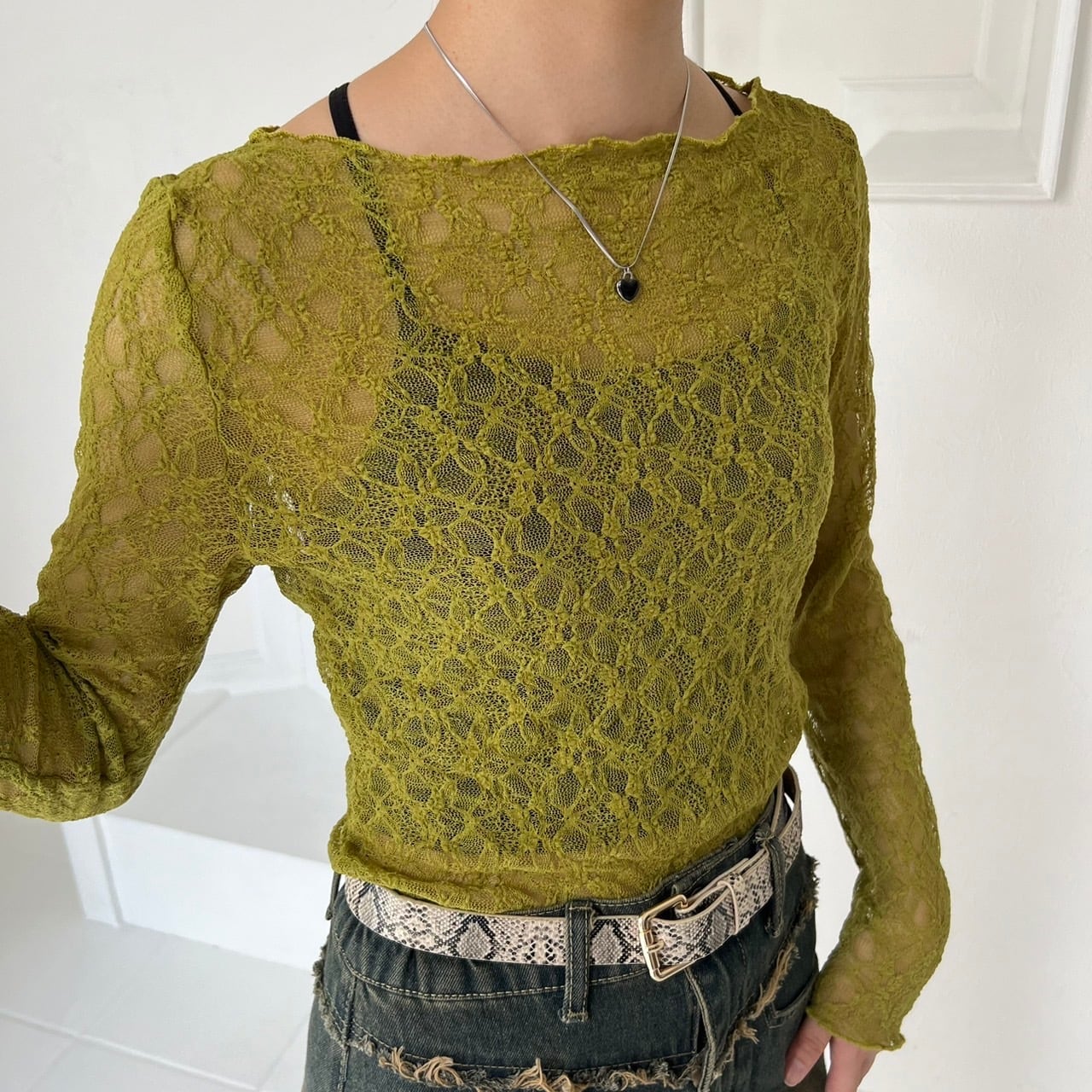 フラワーレースシアートップス_LN02931 | lanan(ラナン)