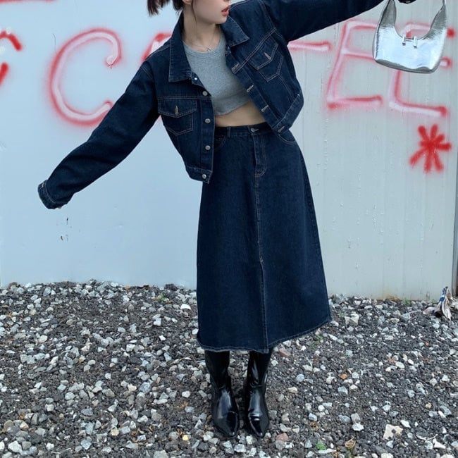 goaデニムスカートセットアップ