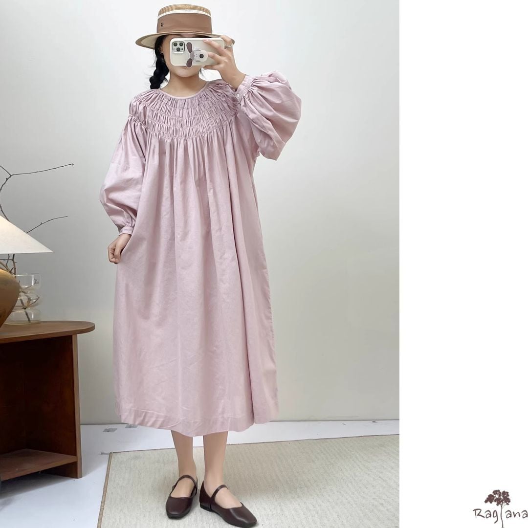 バルーンスリーブ ワンピース 2col M 10595 | Raglana