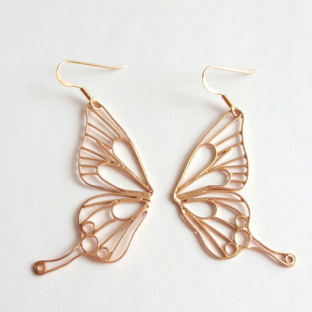 Butterfly(L) / フックピアス  / PINK GOLD