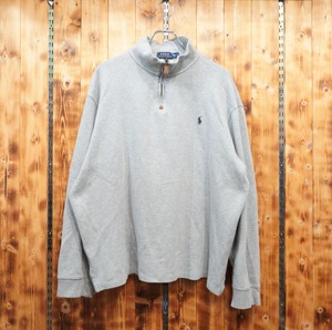 ralphlauren ハーフジップ スウェット XL/ラルフローレン グレー