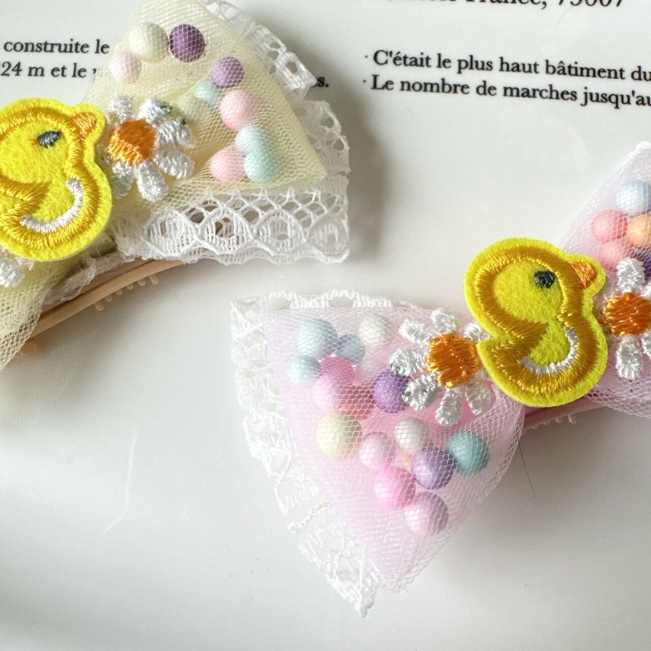 パステルボールリボンバレッタ