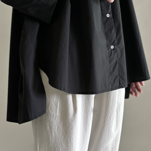 タイプライターAラインギャザー7分袖プルオーバーシャツ　TANG