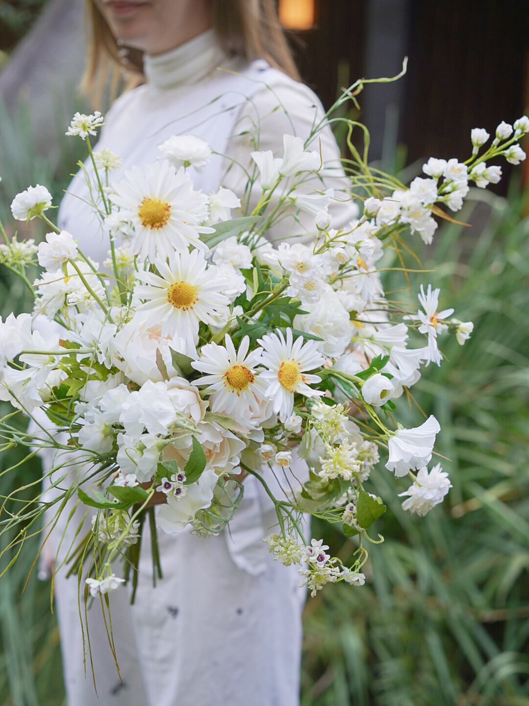 〈完成品販売ブーケ〉White natural artificial flower bouquet