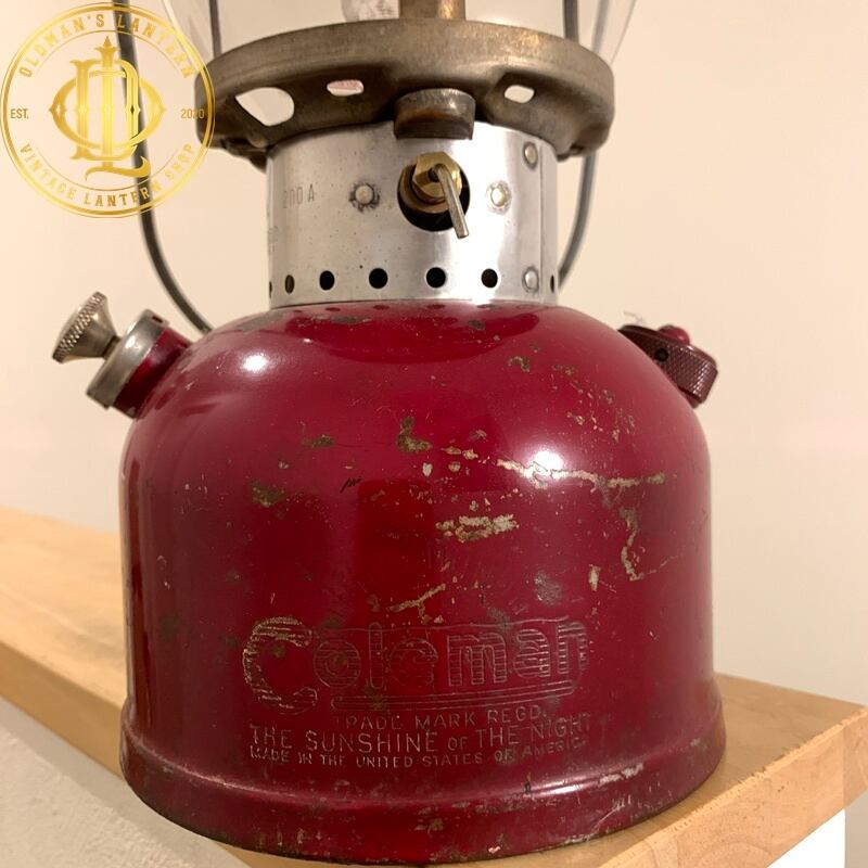 バーガンディ】Coleman コールマン 200A ガソリンランタン 1962年3月