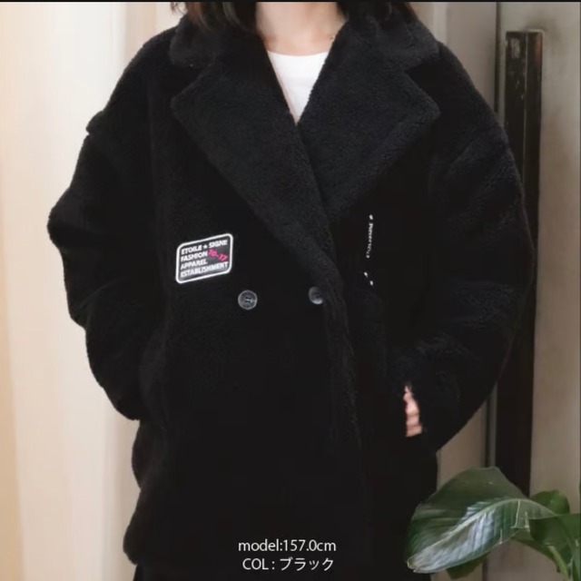 【ETOILeSIGNE】ワッペン付きテディベアハーフコート