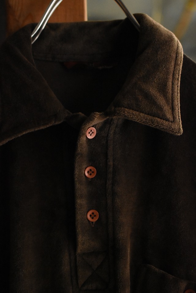 OK／80-90's "Carriage Way" velour knit polo