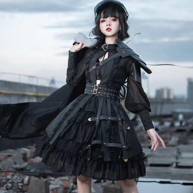 天使と悪魔 サブカル系 ロリータ ミリロリ チャイナ風 軍服 フリル ベルト 鎧 衣装 セクシー かっこいい ミリタリーロリータ コスプレ 中世 ファンタジー ゲーム 天使と悪魔 サブカル系ファッション Seasonz