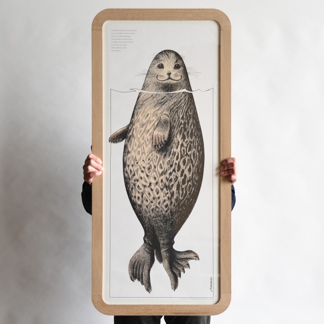 【エリックブルーン「サイマーワモンアザラシ」1974年　ポスター】＋【額】