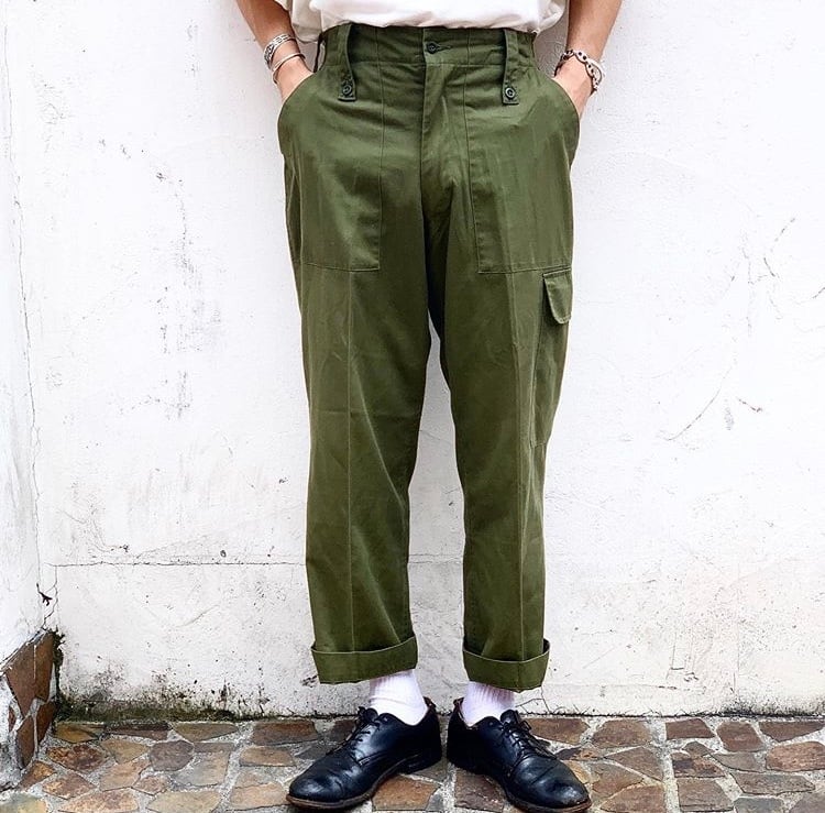 80's~90's british army light weight fatigue pants ''cargo pocket 