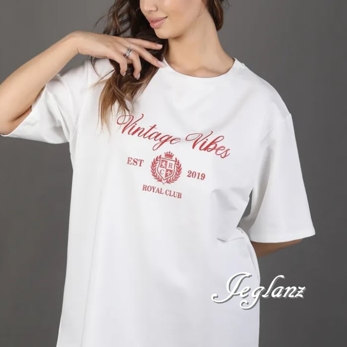 4色 ロゴ 英字 プリント Tシャツ オーバーサイズ ユニセックス(MC729)β
