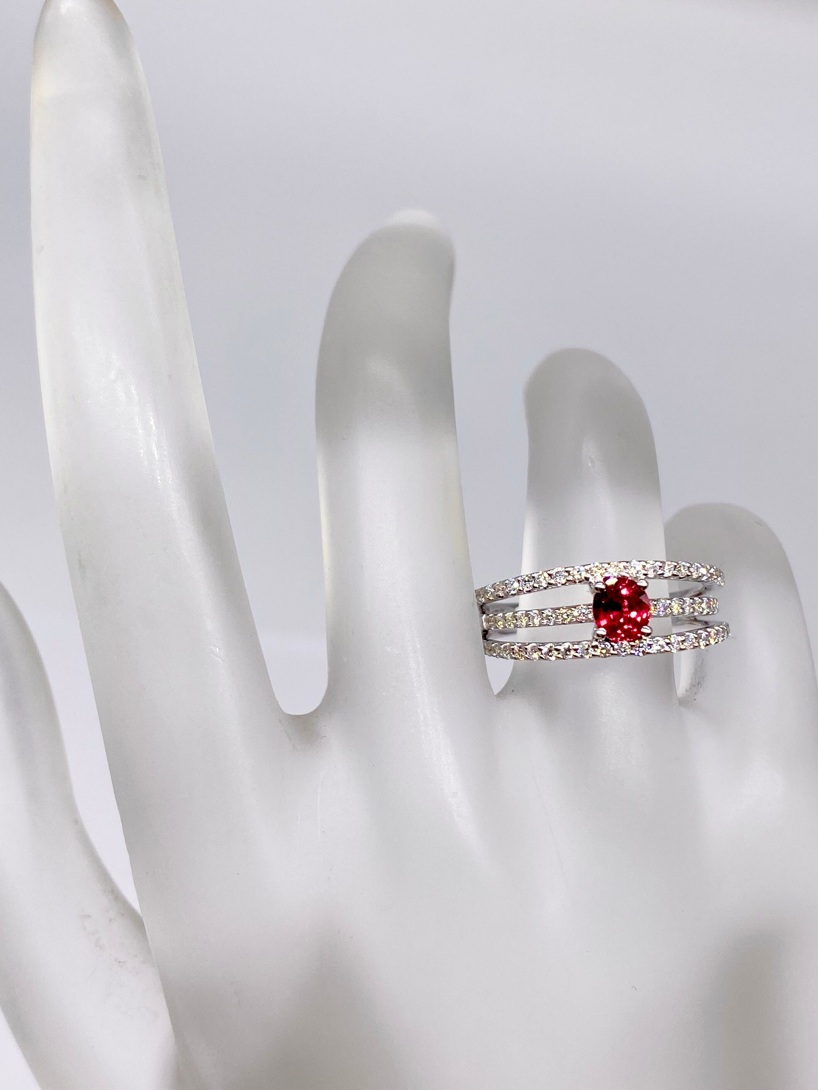 ルビー 0.53ct / ダイヤモンド 計0.41ct 18K750 リング【リフレッシュ