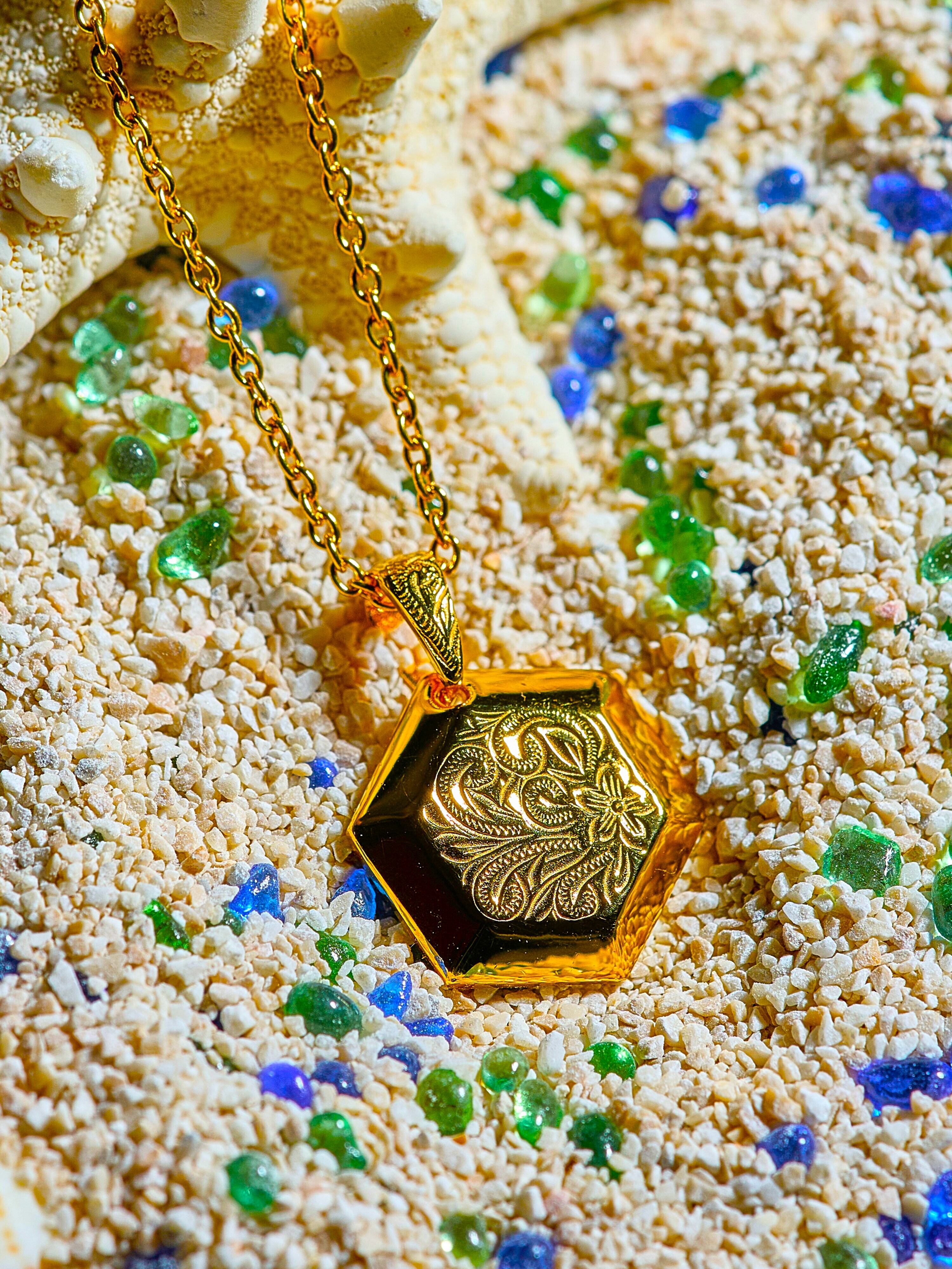 Hawaiian Hexagon Charm