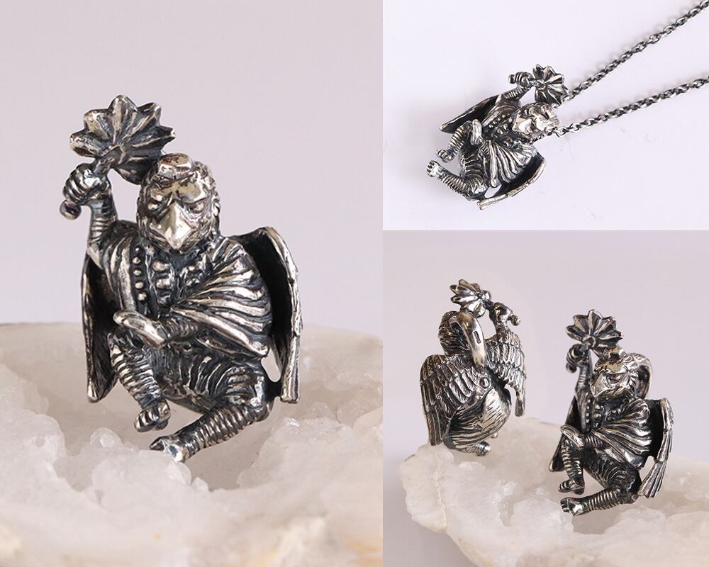 SILVER925 妖怪チャーム 烏天狗 Crow Tengu | 和の彩 wanoiro SILVER925 妖怪チャーム 烏天狗 Crow Tengu | 和の彩 wanoiro