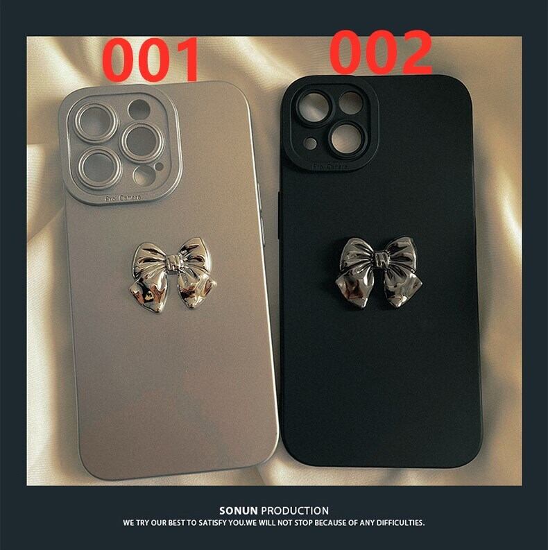 アイフォン13 12ケース】シルバーリボンスタッズ 送料無料