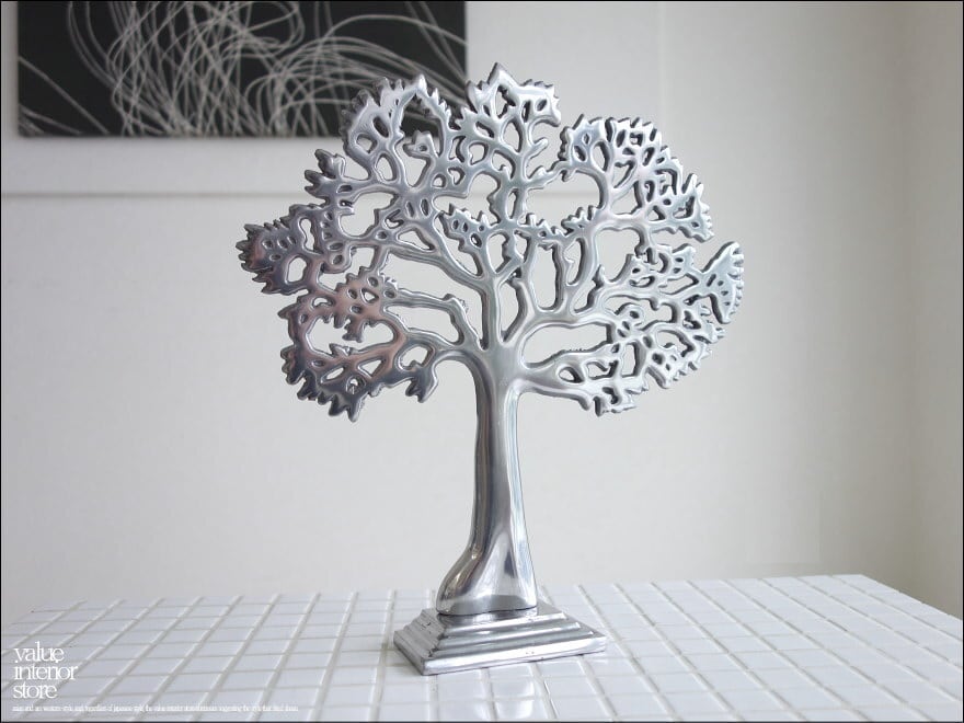 ステンレスTREE 置物 装飾 木の形のオブジェ カフェ装飾 飾り デコレーション ステンレス製 什器 置き物 W30xH33cm