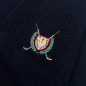 BROOKS BROTHERS ブルックスブラザーズ ゴルフ柄 長袖 コットン ニット カーディガン XS/ネイビー レディース