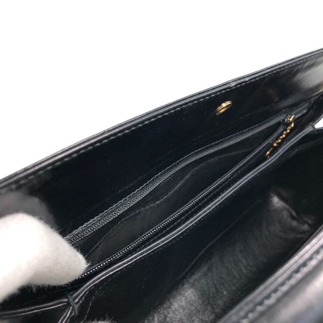 GUCCI グッチ ショルダーバッグ ブラック Gモチーフ レザー バニティバッグ vintage ヴィンテージ オールド y8u5ah