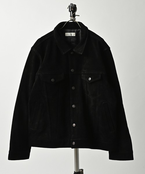 many men many mind Cow suede trucker jacket (BLK) M2523010