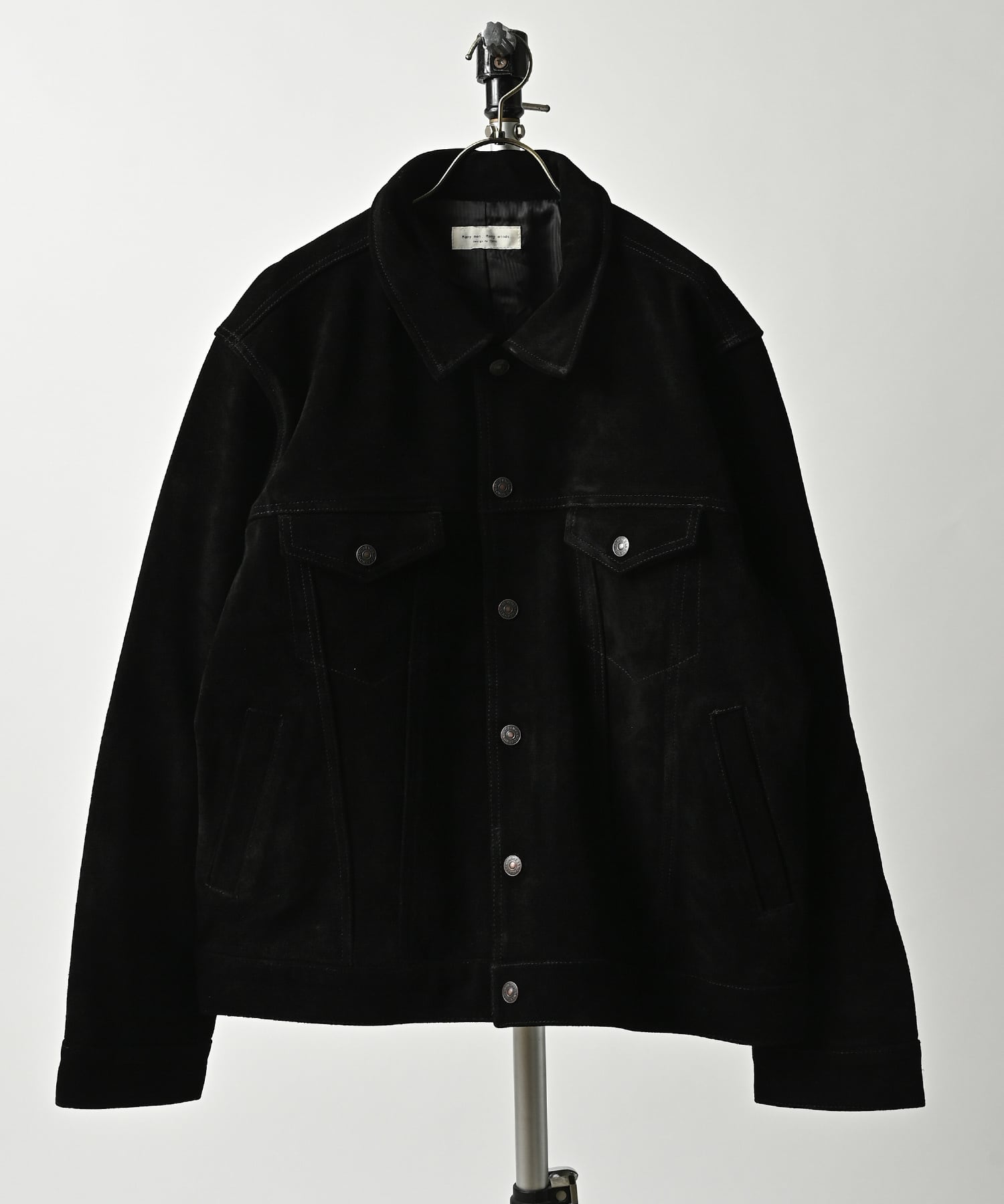 many men many mind Cow suede trucker jacket (BLK) M2523010