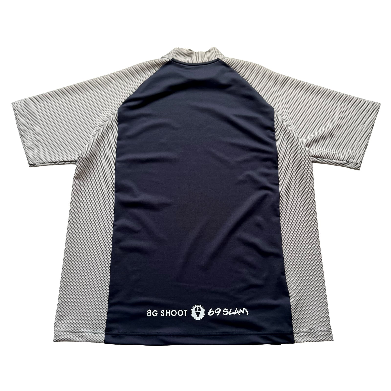 8G SHOOT × 69SLAM MESH SWITCHING MOCK NECK TEE -NAVY/GREIGE- | 8G