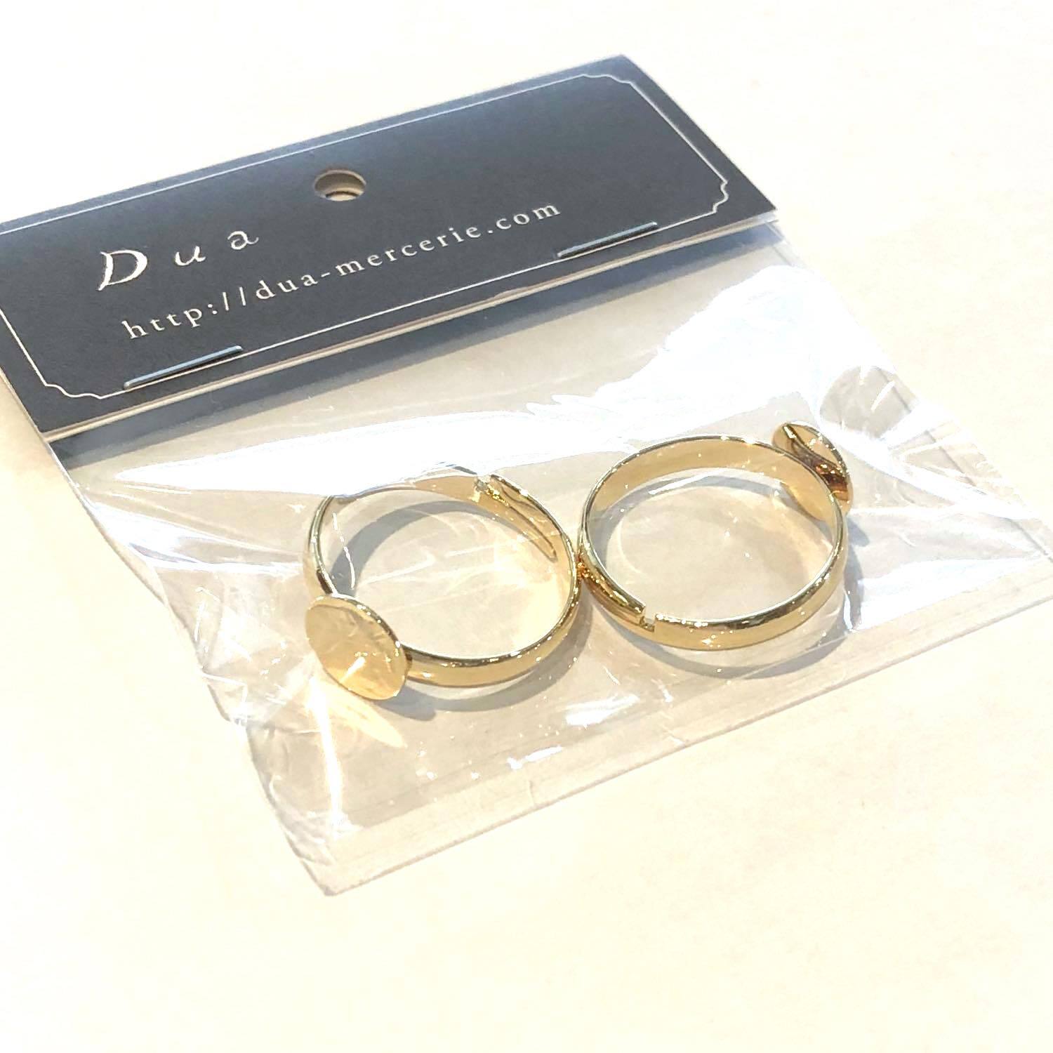 リングゴールド金具セット 丸皿8mm Dua アクセサリーパーツショップ