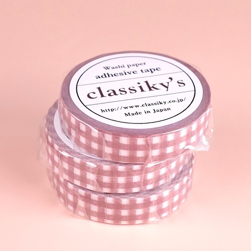 ギンガムマスキングテープ「パープルグレー」