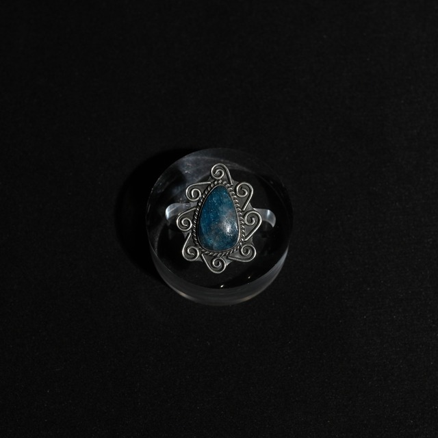 Mexican Jewelry/Silver950 アパタイトリング/黒燻仕上げ