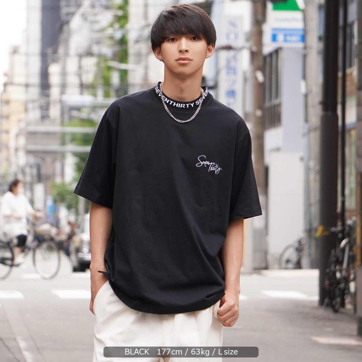 メンズ　Tシャツ　長袖　ストリート　韓国　ブラック　ロンT　オーバーサイズ