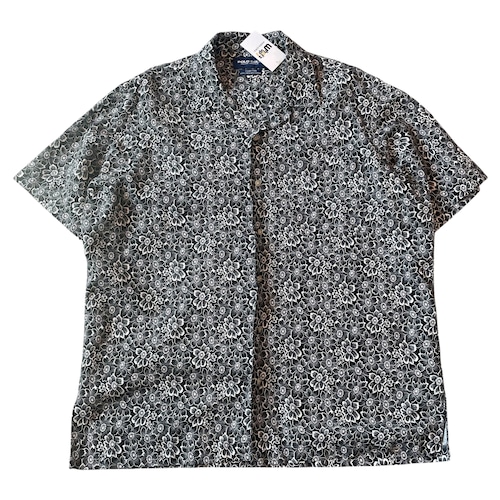 Special!! 1990s POLO GOLF "CLAYTON"FLOWER S/S shirt "BLACK"