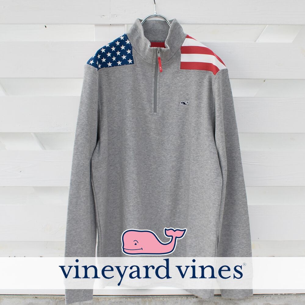 vineyard vines ハーフジップアップスウェット ロゴ入り