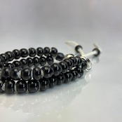 LEATHER BRACELET WHITE HEART BEADS [BLACK] / レザーブレスレット ホワイトハート・ブラック