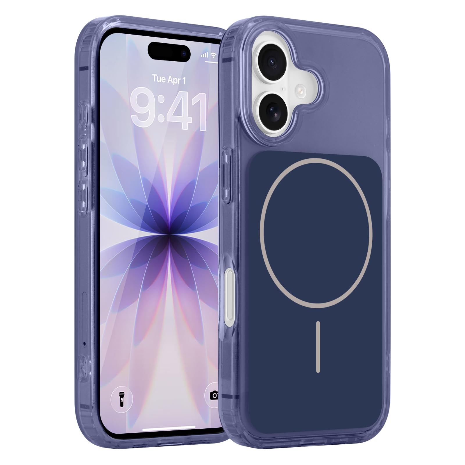 Pepmune iPhone 17用 ケース Magsafe対応 耐衝撃 IMD加工 耐久性 ワイヤレス充電対応 カバー ダークブルー
