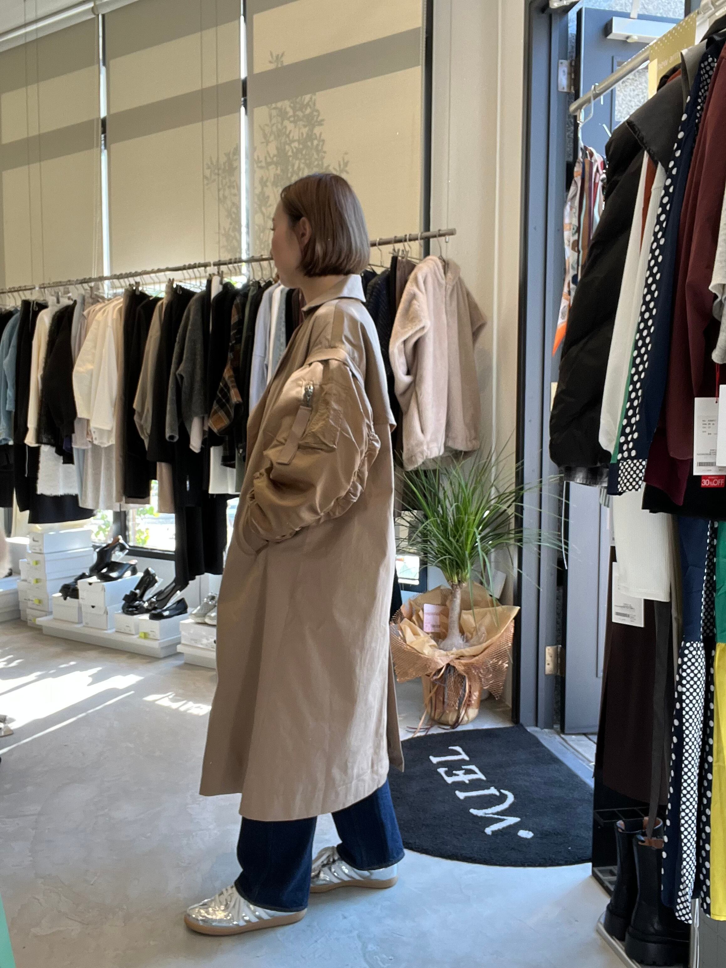 【SELECT】MA-1スリーブビッグカラーロングコート 24-0187