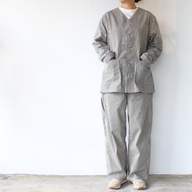 HARVESTY ヒッコリーノーカラーアトリエジャケット No Collar Atelier
