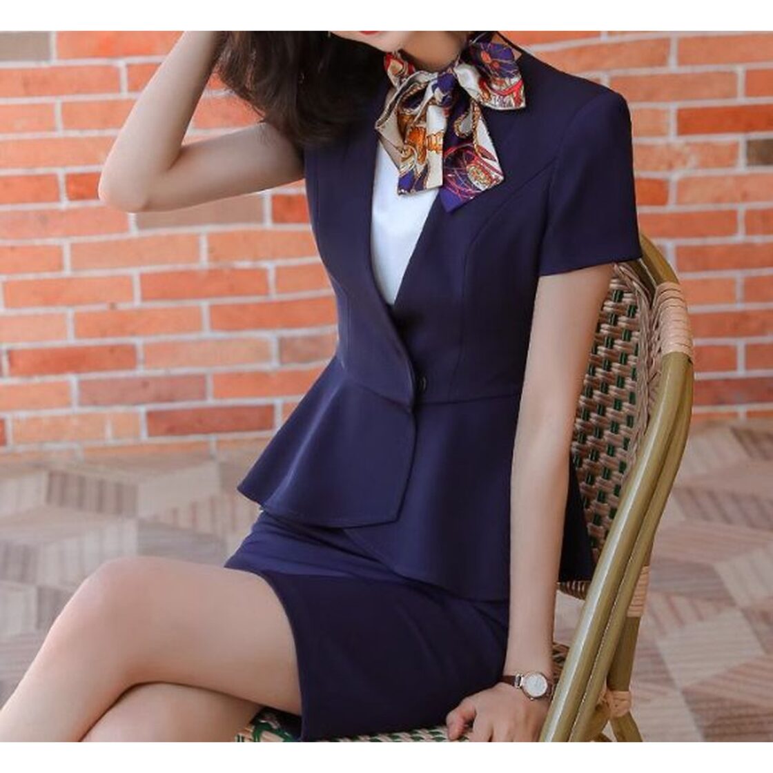 stewardess Slim Stewardess Professional Skirt Suit Setup(2color) V2390 | Pay ID