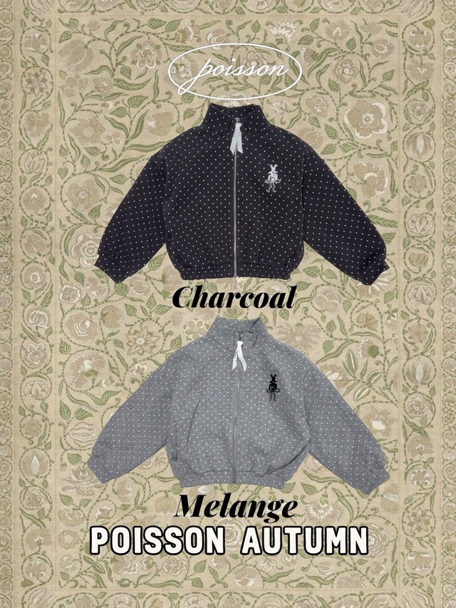 【取寄】poisson｜dot bunny zip-up｜ドットバニージップアップ｜S-JM｜kids&jr｜26 autumn
