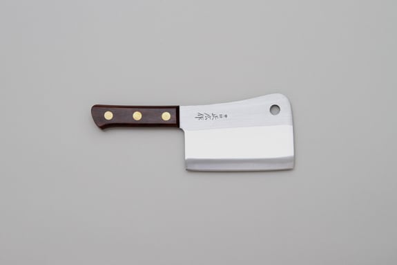 源兼正 大型牛刀 両刃 270㍉ 全鋼共口金付 黒合板柄 本刃付仕様 270mm
