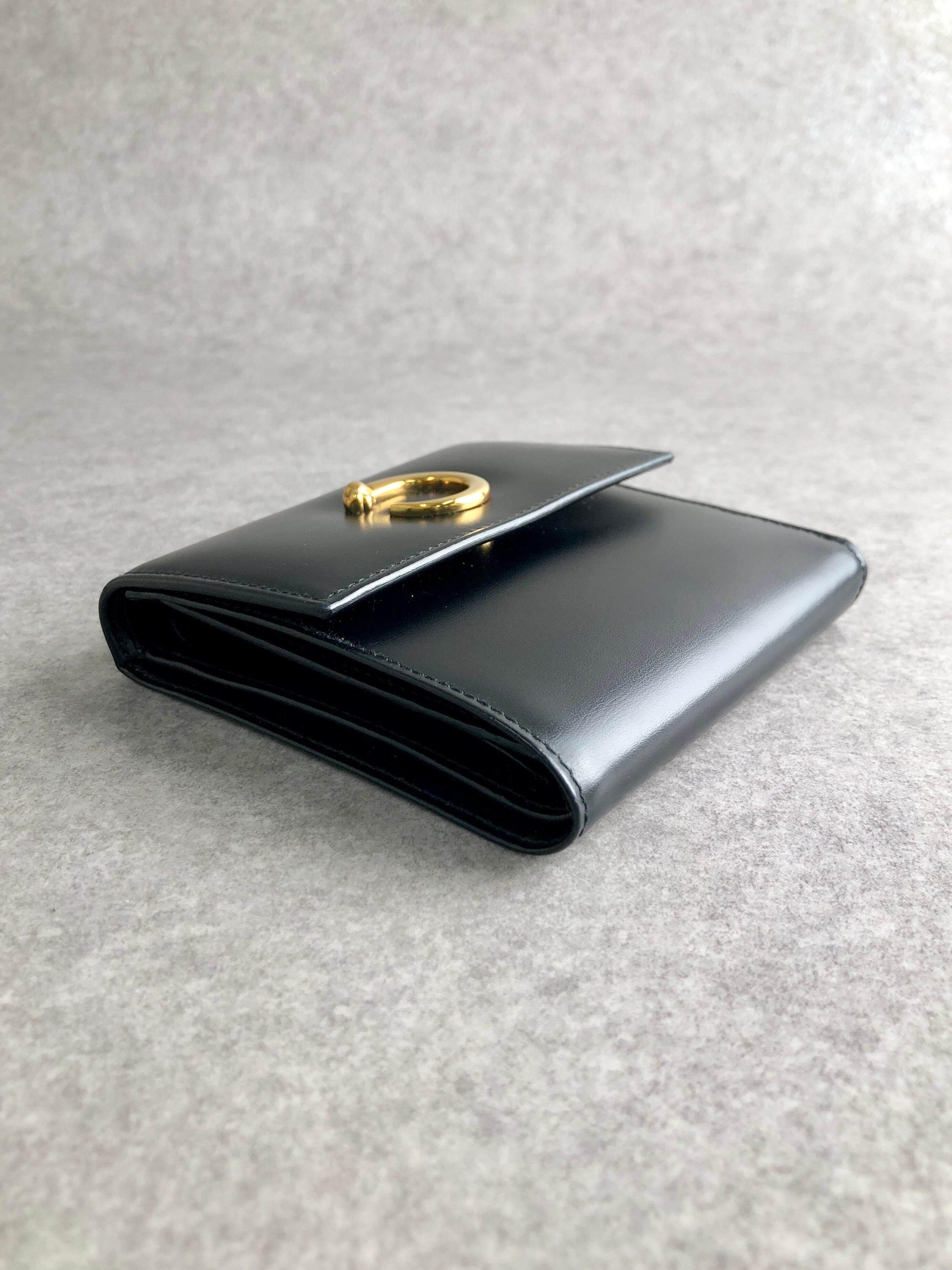 Cartier カルティエ パンテール 財布 ブラック ゴールド レザー 二