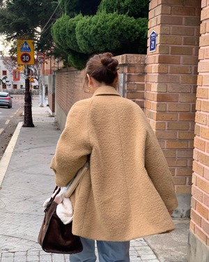 (予約)ounce / Baby alpaca carol half coat / 2color