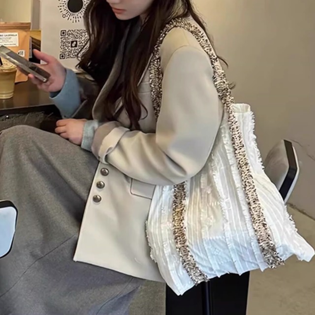 Floral lace tulle tote bag　2litr06231