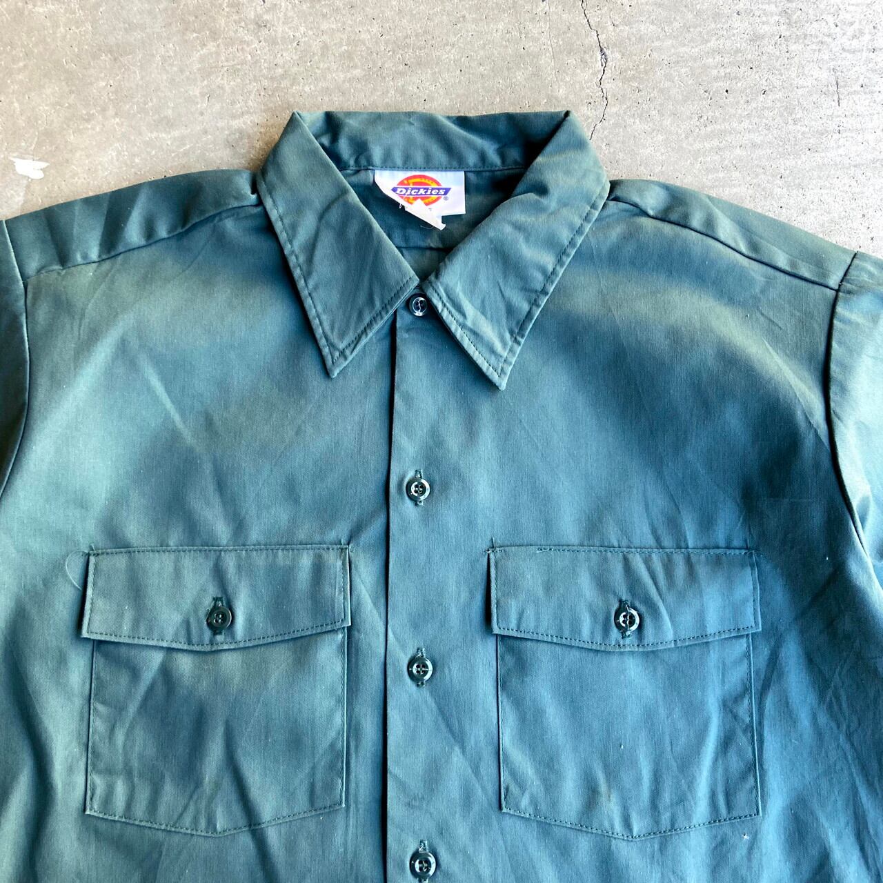 半袖 ワークシャツ USA 90s ディッキーズ ダークネイビー カジュアル