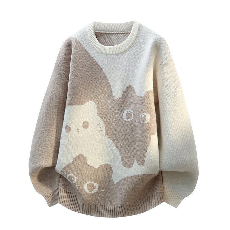 ☼裏起毛猫柄セーター！【WSシリーズ】☆セーター☆ 3color ニット