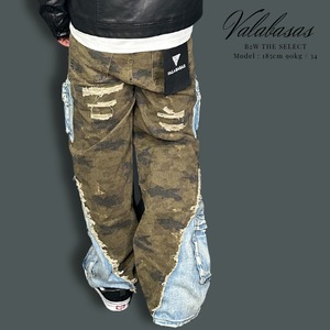 VALABASAS「"Suggestion" Baggy Cargo Pants Camo×Blue」