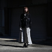 KUON / GANKO別注 Sashiko Kimono Sleeve Cutoff Denim shirt jacket レディースコーディネート