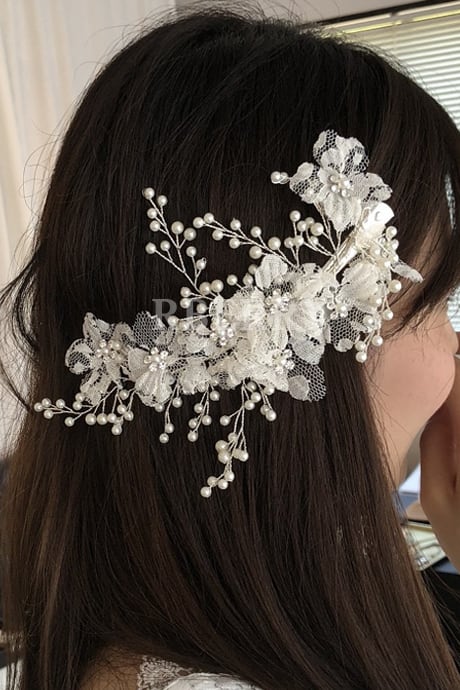 小枝パールヘッドアクセ ヘッドドレス ヘアーアクセ アクセサリー パール 結婚式 2次会 花嫁 お呼ばれ Dress Shop Rberry