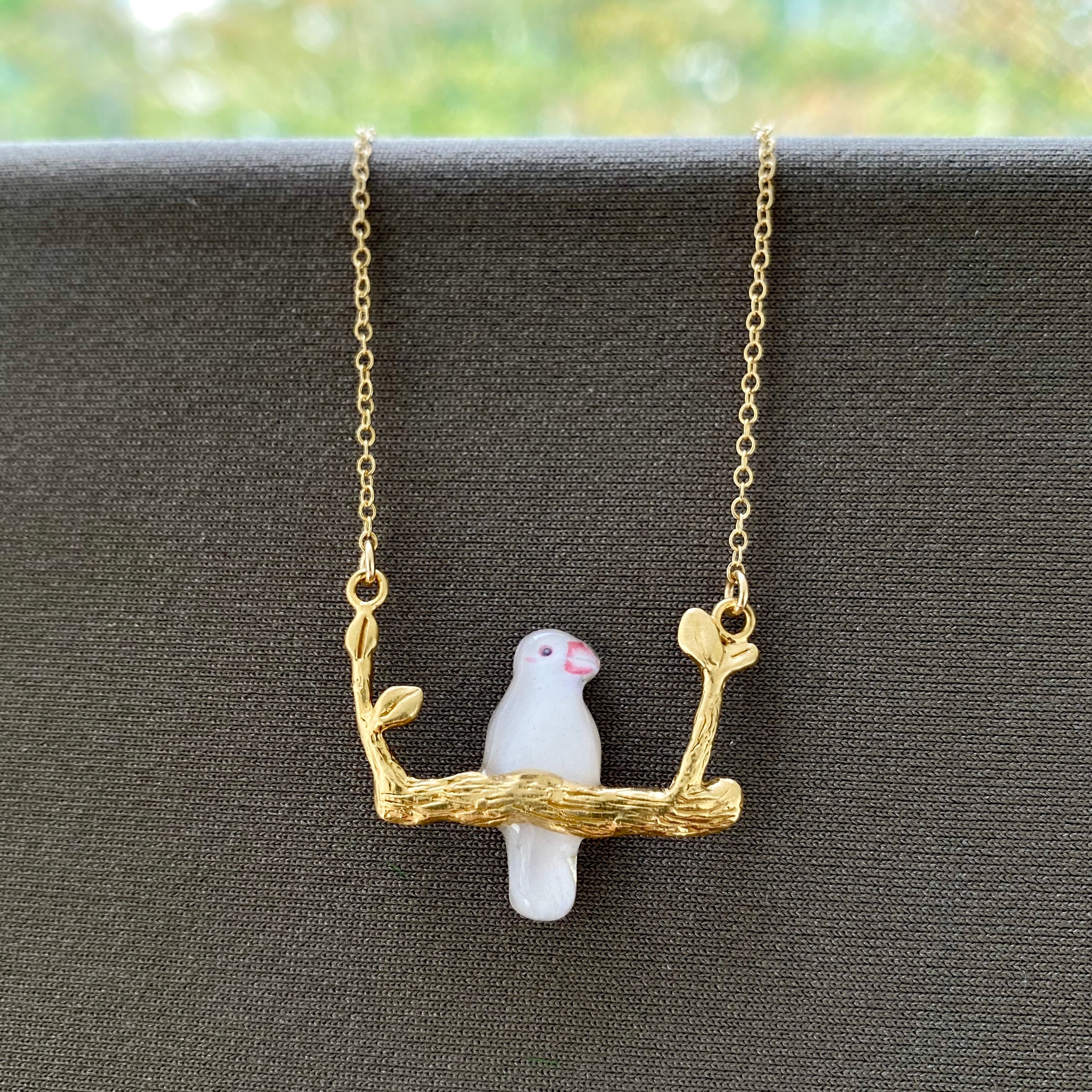 白文鳥とまり木ネックレス | cocorotsu