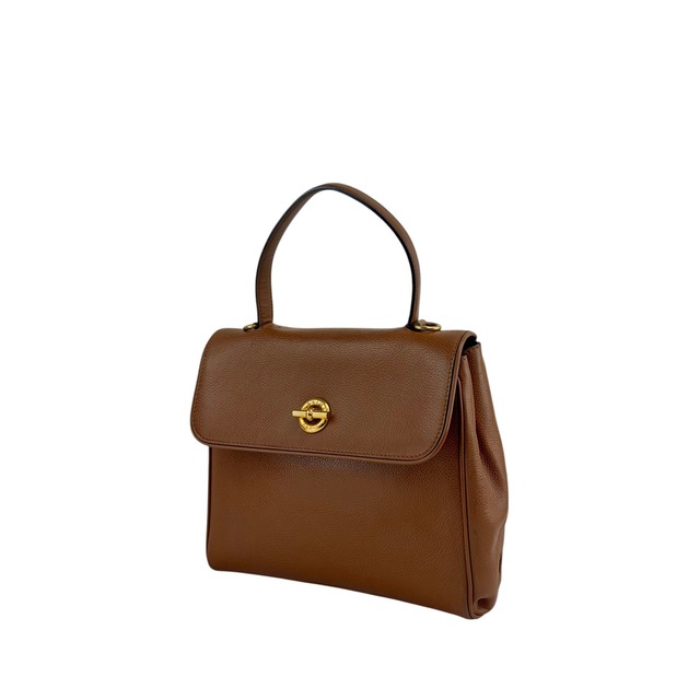 CELINE セリーヌ ショルダーバッグ ブラウン マンテル レザー 2WAY ハンドバッグ vintage ヴィンテージ オールド p67n53