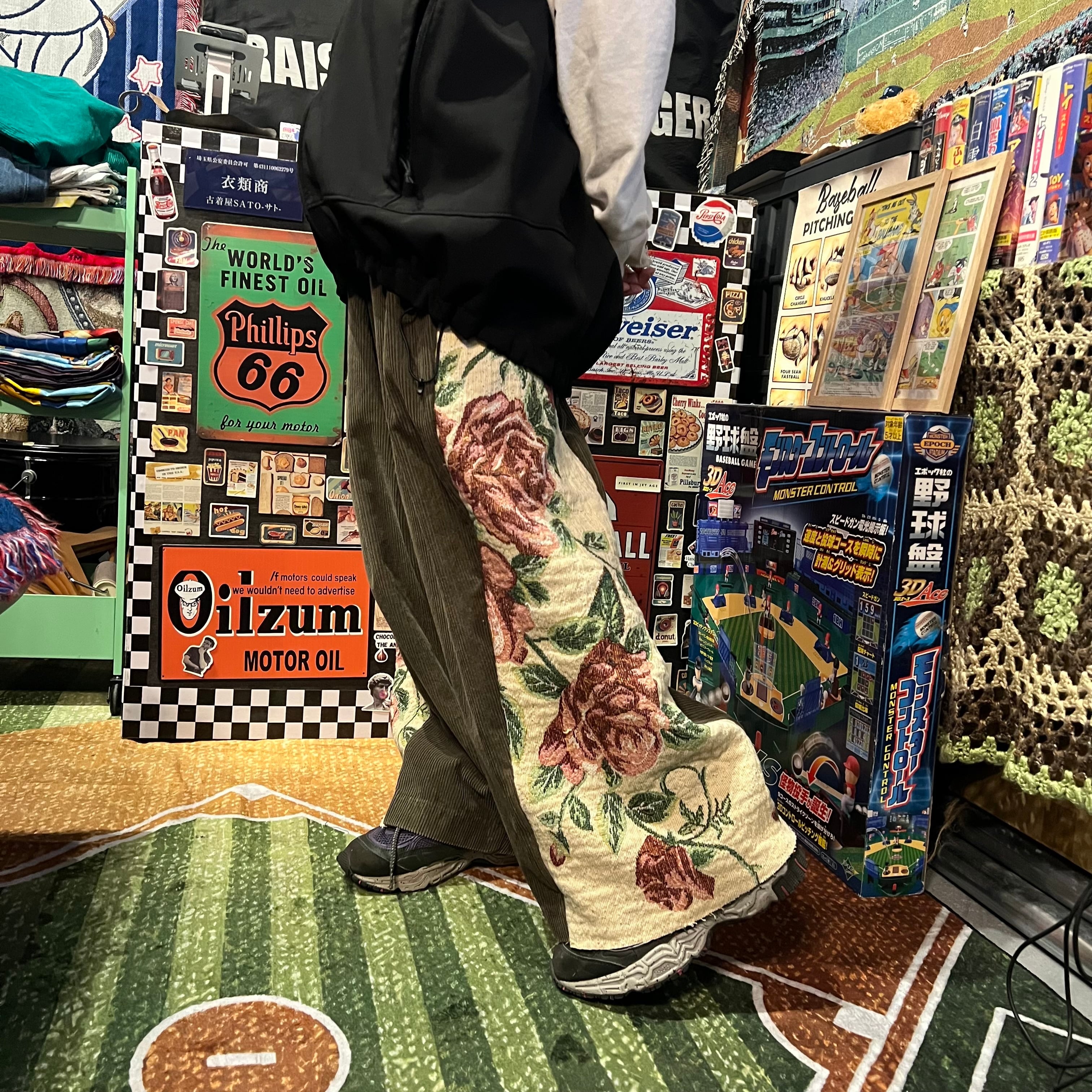vintage リメイクドッキングバイカラーコーデュロイ軍パンツ リメイク / コーデュロイパンツ / オールドラグドッキング | 古着屋